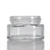 5g 3g 5ml 3ml garrafas de creme de vidro transparente Jar com up up with tampa preta embalagem de recipiente cosmético