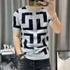 Men's T-Shirts Luxury Men Summer Knitted Tshirt 2022 Korean O-neck Short Sleeve Top Tees Streetwear Male Social Club Slim Fit Casual T-Shirt T221202