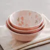 그릇 일본 벚꽃 시리즈 세라믹 쌀 그릇 언더 글레이즈 컬러 테이블웨어 주방 도구 귀여운 국수