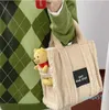 Winter Designer the Tote Bag Woolen Teddy Curl Plush Faux Fur Square Handbag Sherpa Large Capacity Shopping Commuter