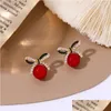 Stud Fashion Jewelry S925 Sier Post Orecchini Cute strass Bowknot Faux Pearl Stud Drop Delivery Dhab7