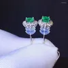 Серьги -грибы kjjeaxcmy fine jewelry 925 Silver Natural Emerald Girl Vintage Продажа