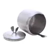 Alimentos Savores de armazenamento Recipientes Sugar Bowl Aço inoxidável Cruet com colher de tampa Salt Salker molho de cruzeiro jarro 221202