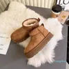 Austrália Feminino Designer de Bota Tasman Botas de Neve Moda Feminina Plataforma Tazz Fur Chinelos Clássico Mini Camurça Pele de Ovelha Lã Botas de Inverno EUA 4-12 11