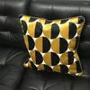 Oreiller DUNXDECO housse décorative cas artistique Antique jaune noir géométrique luxe velours Coussin chaise