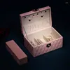Bolsas de joalheria Nórdicas Organizador de caixa de armazenamento de couro PU Nórdico para meninas Brincos de estojo de luxo Exibir idéias de presentes