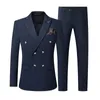 Męskie garnitury Blazers Masowe butik Dwustro z podwójnym piersiem Solid Kolor Business Suit Busines