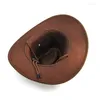 Berets 2022 Ankunft Männer Frauen 3 Farbe Große Krempe Hut Cowboy Für Mann Millinery Outdoor Sunbonnet Casual Mode Vater Geschenk