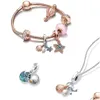 실버 925 스털링 Sier Dangle Charm 새로운 오리지널 컬러 Ocean Series Turtle Octopus Crab Bead Fit Pandora Charms Bracelet Diy Jewel Dhfcp