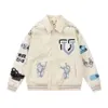 Giacca da baseball gialla Varsity Uomo Abbigliamento Donna Designer Bomber con maniche in pelle Cappotti invernali Harajuku Motocicletta giapponese da uomo