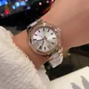 Women Watches Quartz Movement Watch Fashion Wristwatches Strap de couro inoxidável Montre de Luxe Business Design Diamond Bezel 35mm