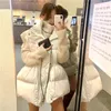 Coletes femininos outono de inverno de inverno de colete feminino mangas cardigã jaqueta de pão coreano casaco solto cinto de cordão quente 221202