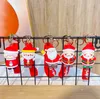 Party Favor Cartoon Cute Santa Claus Key Chain Soft Rubber Doll Car Key Ring Pendant Fashion Bag Ornament Accessori Keychain Christmas Gift SN394