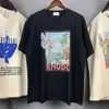 Мужские футболки Rhude T-shirt Мужчины Женщины 1 Высококачественная футболка Rhude Vintage Tops Oversize с коротким рукавом T221202