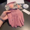 Designer Marke Luxus Fünf Finger Handschuhe Hohe Qualität Leder Wolle Klassische Buchstaben Handschuh Mode Winter Warme Freizeit Fäustlinge