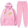 Men's Tracksuits Tracksuit Men Female Warmth Two Pieces Set Loose Hoodies Printing SweatshirtPants Suit Hoody Sportswear Couple Outfit 221202