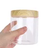 Food Savers Storage Containers Empty Clear Pet Jars Container With Plastic Imitation Wood Lid Transparent Plastic Storage Bottle Rice Pot 221202