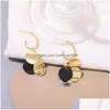 Hoop Huggie Fashion Jewelry S925 Sier Post Earrings for Women Metal Piece Charm Tassel Dangle Stud Drop Delivery DHM2W