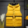 Men's Vests Autumn Winter Parkas Vest Men Outdoor Casual Hooded Windbreakers Sleeveless Jacket Men Cotton Padded Waistcoat Large Size L4XL 221202