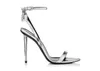 23s Elegante marca Tom Women Sandal Sandal Sandalo Paradone Spolvera Sandali nudi Scarpe Hardware Lock e Key Woman Metal Stiletto Party Dress Wedding EU35-43 Fords Heel