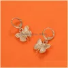 Dangle Chandelier Fashion Bohemian Punk Earrings Jewelry Gold Sier Color Butterfly Shape Stud Gift For Women Girl Drop Delivery Dhuzr