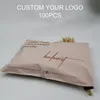 Gift Wrap Biodegradable custom printed beige courier bag luxury transport mailing clothing packaging 221202