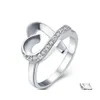 Ringas de banda 925 Sterling Sier Heart Love Aaaaa anel de zirc￣o para mulher Charm noivado de noivado de festas de joalheria Deliver Dhzjs