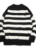 Swetery kobiet w paski Kobiety punkowy unisex sweter jesna pusta dziura łamany jumper luźne duże pullouvers harajuku streetwear 221201