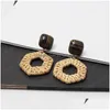 Dingle ljuskrona geometriska st stilar stud örhänge brun harts mode uttalande europeiska gåva smycken kreativ droppe leverans earri dh8cg