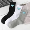 Socks Designer Prad Classic Letter Triangle Fashion Iron Standard Autumn and Winter Pure Cotton High Tube Socks 3 Pairs 2022 Weed Elite Branded