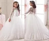 Girl Dress Fashion Fashion с длинным рукавом цветок 2022 Robe Cammandion Fille Ball Gown Sheer vestidos de Comunion для свадебной вечеринки