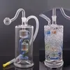 Quemador de aceite de cachimba hembra Bong Filtro Perc de matriz en línea Reciclador de 6,5 pulgadas Burbujeador Pipa de agua para fumar Bongs con colector de cenizas con tubos y mangueras de quemador de aceite macho de 10 mm