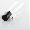 10 ml 1 rolo de 3 onças em garrafa de vidro Fragrâncias transparentes garrafa de perfume essencial de óleo com bola de rolo de metal