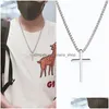 Pendentif Colliers Bijoux De Mode Croix Collier Titane Acier Hommes Femmes Hiphop Tour De Cou Drop Delivery Colliers Pendentifs Dh2Nx