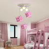 Lampes suspendues enfants chambre lumière fille princesse chambre rose personnalité créative garçon lustre dessin animé lampe éclairage