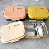 Lunch Boxes Kawaii Stainless Steel Lunch Box Portable Grids Bento Box Candy Color Student School Office Healthy Food Storage Containers 221202