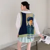 Gilet da donna Gilet lavorato a maglia da donna retrò Giacca senza maniche con scollo a V Top maglione jacquard a contrasto Gilet per il tempo libero Moda allentata All'ingrosso 221202