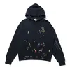 Men's Hoodies Sweatshirts Autumn and Winter European and American Fashion Brand Splash Ink Graffiti High Street Male and Female Lovers Hooded Fur Circle Hoodie