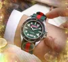 زوجين من Quartz Mens Womens Bee Star Watches 45mm Auto Date Diamonds Big Ring Leather Red Blue Nylon Bell Business Casual Wri243z