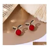 Stud Fashion Jewelry S925 Sier Post Orecchini Cute strass Bowknot Faux Pearl Stud Drop Delivery Dhab7