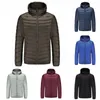 Vêtes pour hommes à capuche pour hommes couches d'hiver Veste d'hiver Couleur solide légère chaude grande taille couche zipper parka plume mâles grande taille 221202