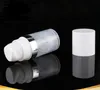 Lege 5 ml 10 ml 15 ml Airless flessen Clear Airless Vacuümpomplotionfles met zilverlijn Cosmetische verpakking SN1306