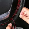 Braid On steering-wheel Car Steering Wheel Cover With Needles and Thread Soft Artificial leather 38cm Car Accessories