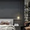 북유럽 현대 샹들리에 펜던트 램프 G4 LED 조명 유리 공화 공 발기지 침실 식당 매달려 램프 식당 장식 LRS005