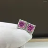 스터드 이어링 인베아 트 클래식 925은 총 2 ct 우수한 컷 D 컬러 패스 다이아몬드 테스트 Moissanite Square Party Fine Jewelry