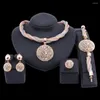 Серьги ожерелья набор прибытия африканские свадебные ювелирные изделия золотой цвет Dubai Romantic Ball Design Jewellery