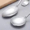 Hotel and Restaurant Use cucharas de acero inoxidable Canape Siring Spoon Food Shiny Polish Sea con mango curativo SN391