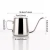 350 ml Hängeohr-Kaffeekanne aus Edelstahl mit langem Auslauf, Teekanne, verdickt, für Zuhause, Café, handgefertigt, Tropftyp, Kaffeekannen, 6 Farben, BH8064 TYJ