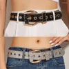 Belts G6DF Vintage Rhinestone Waist For Women Adjustable Belt Cowboy Cowgirl Strap Female Jeans Skirt Waistband