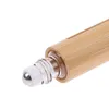 Empty Oil Bottle Stainless Roll On Ball Perfume Aromatherapy Oil Roller Bottles Bamboo Wood